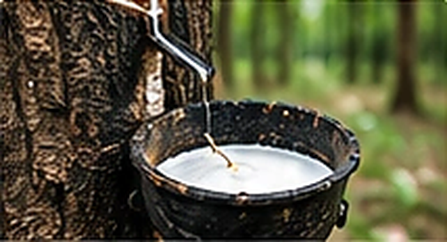 Illustrative rubber-tapping scene, not a photograph of Wangsareka’s farm.